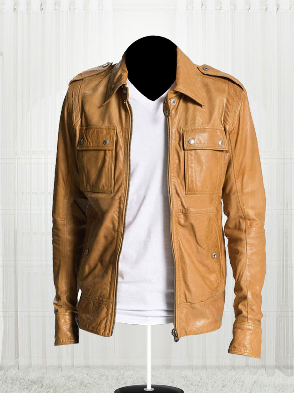 50 Cent Lisardo Tan Leather Jacket