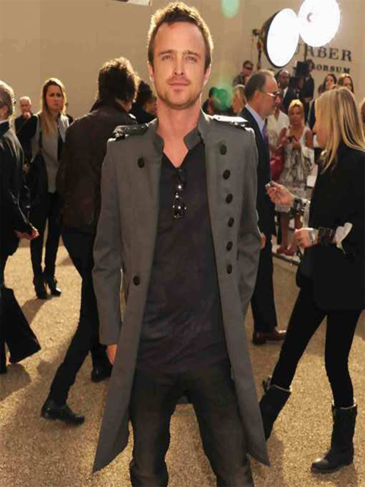 Aaron Paul London Fashion Week Coat