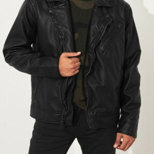 Abercrombie Hollister Black Leather Jacket