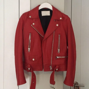 Acne Studios Mock Red Leather Jacket
