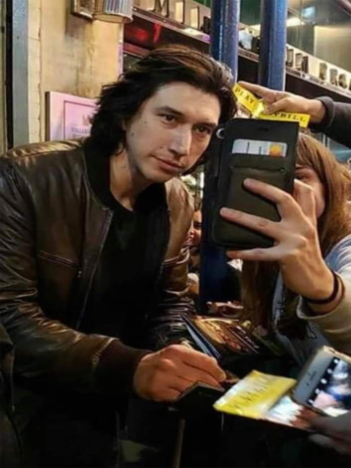 Adam Driver Mens Brown Leather Bomber Jacket – Bay Perfect