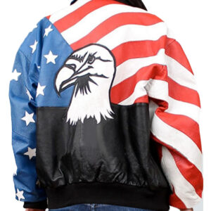 American Flag Stylish Women Leather Jacket