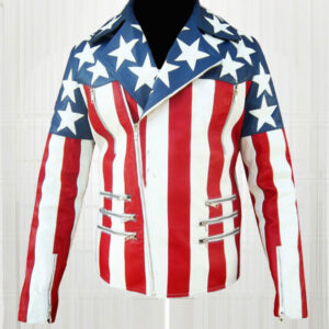 American Flag White Double Breasted Jacket