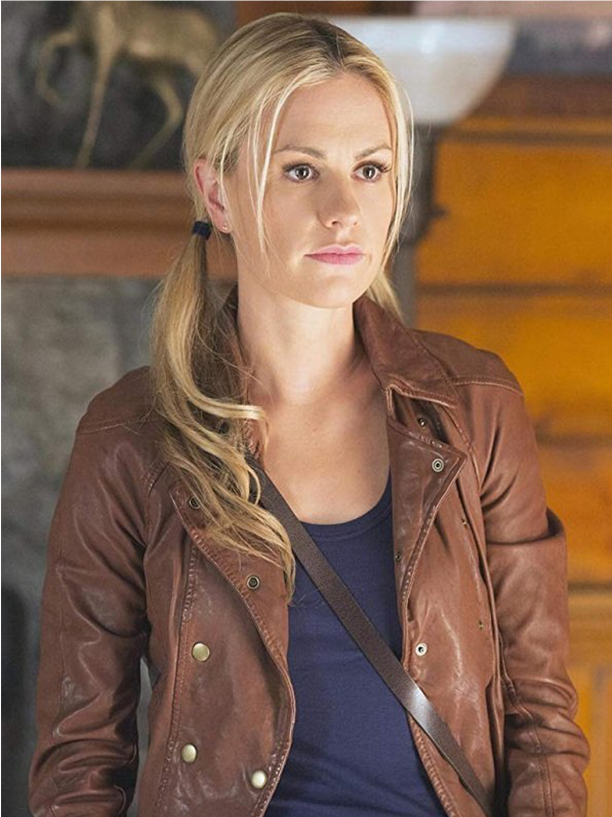 Anna Paquin True Blood Brown Leather Jacket – Bay Perfect - Anna Paquin’s Height: True Blood Star’s Stats