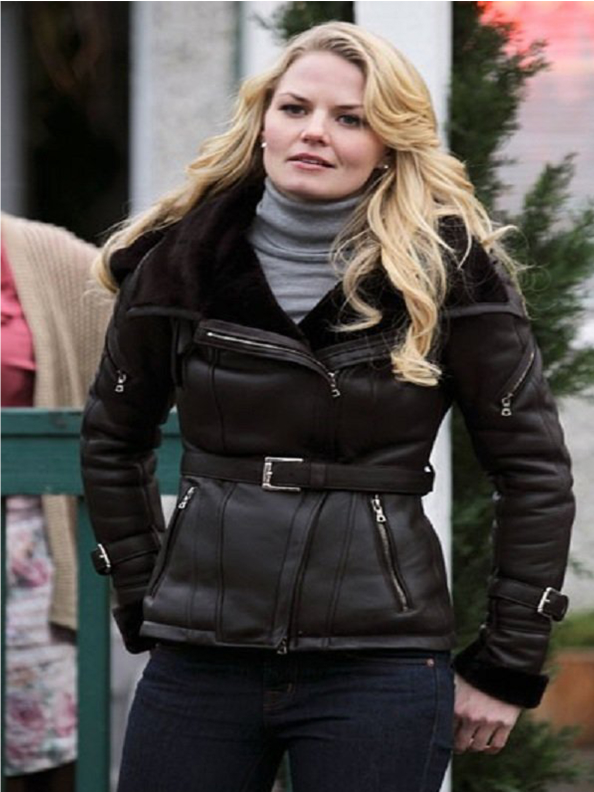 Elegant Emma Swan Black Leather Jacket