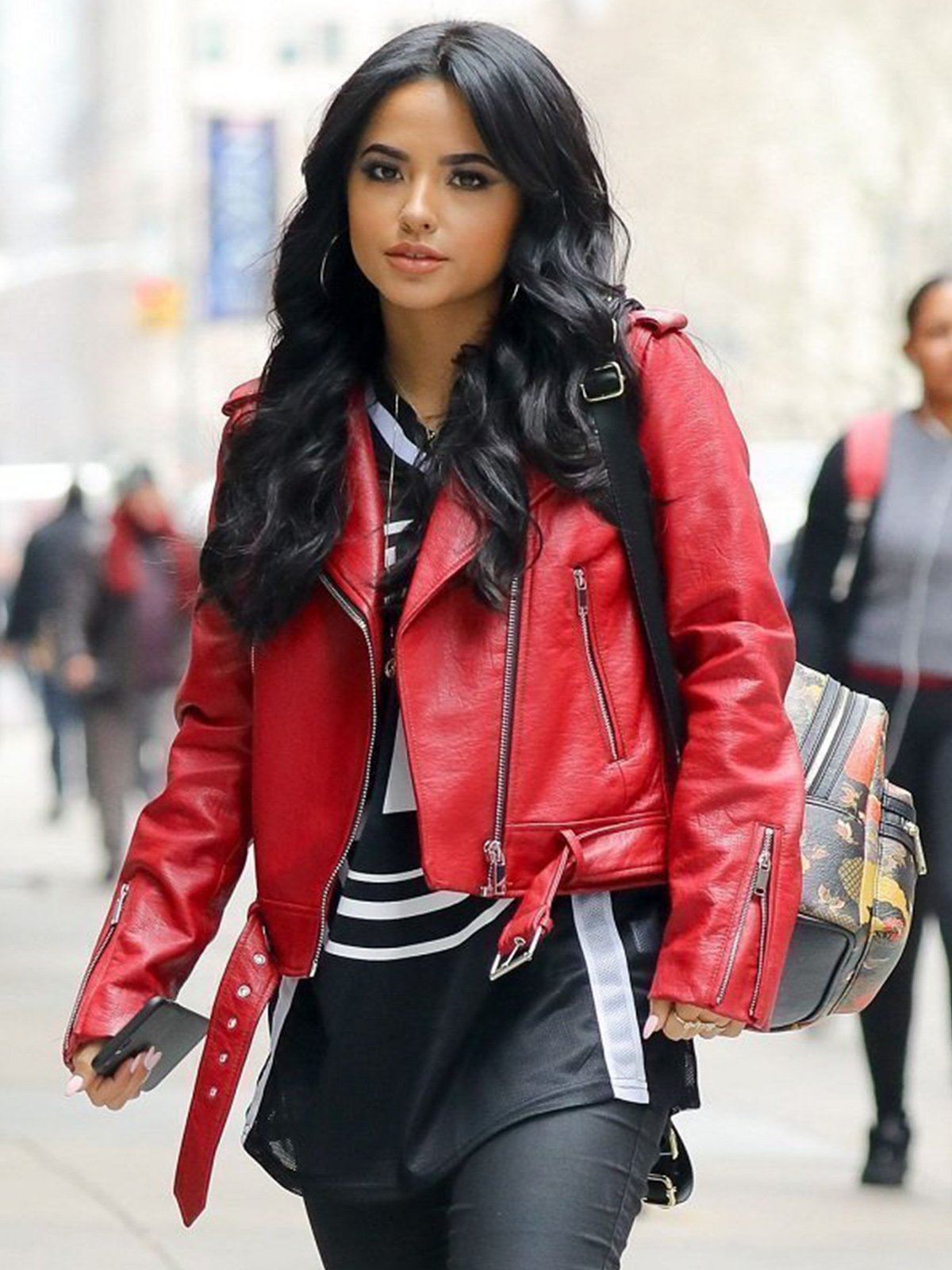 Becky G New York Red Leather Jacket