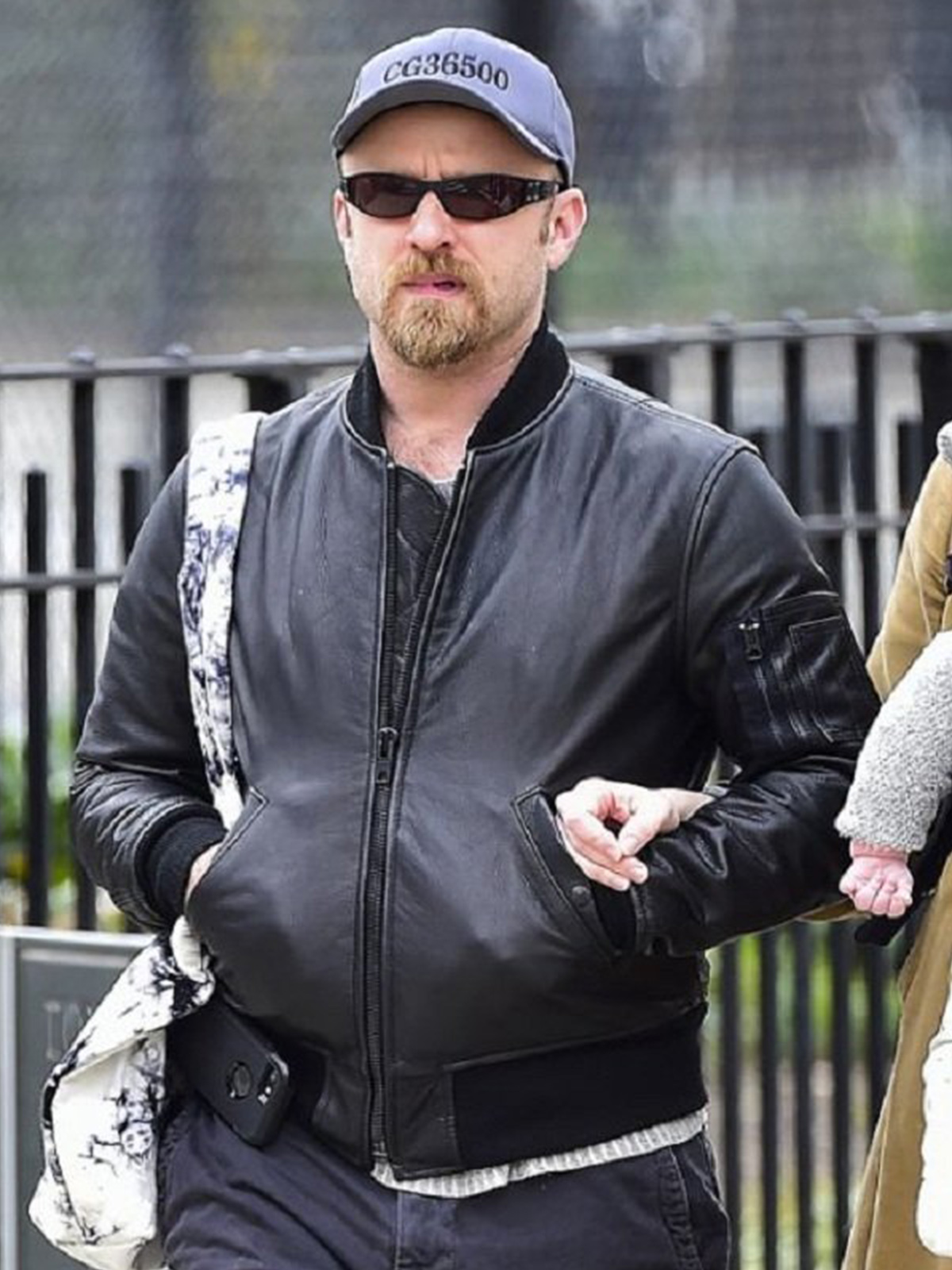 Ben Foster Black Bomber Leather Jacket