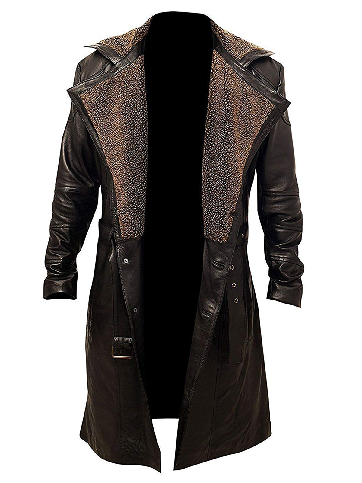 Blade Runner 2049 Ryan Gosling (Officer K) Fur Lapel Collar Trench Leather Coat