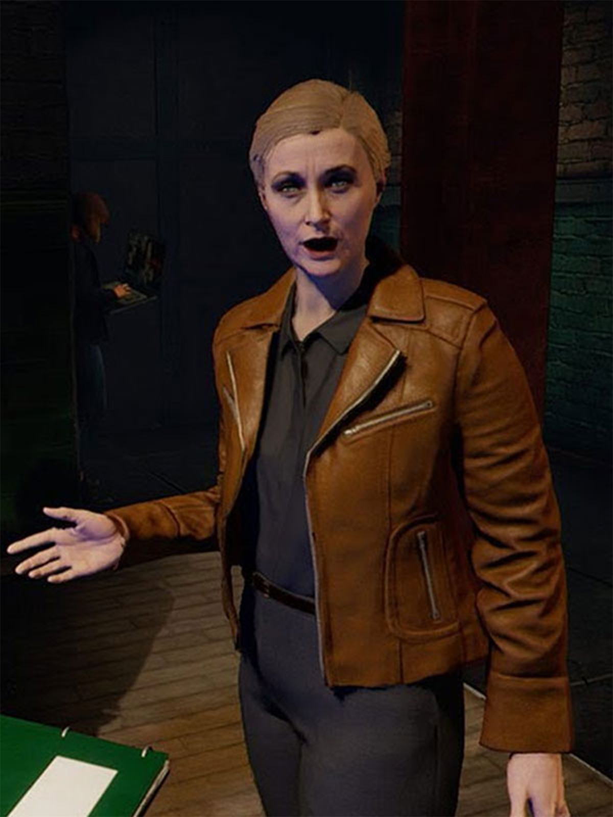 Blood & Truth Anne Marks Brown Leather Jacket