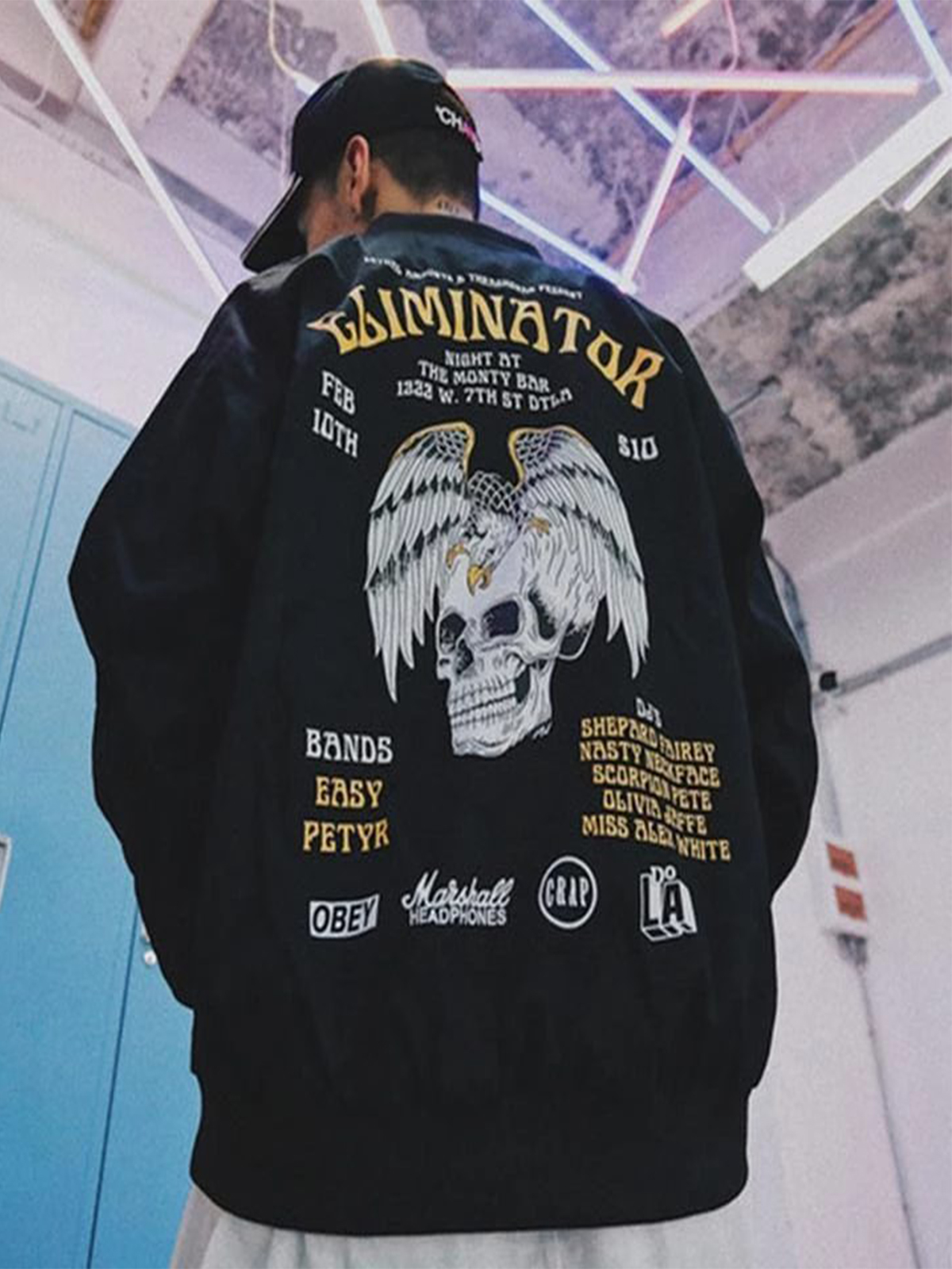 Men’s Club Giv Eliminator Black Bomber Jacket