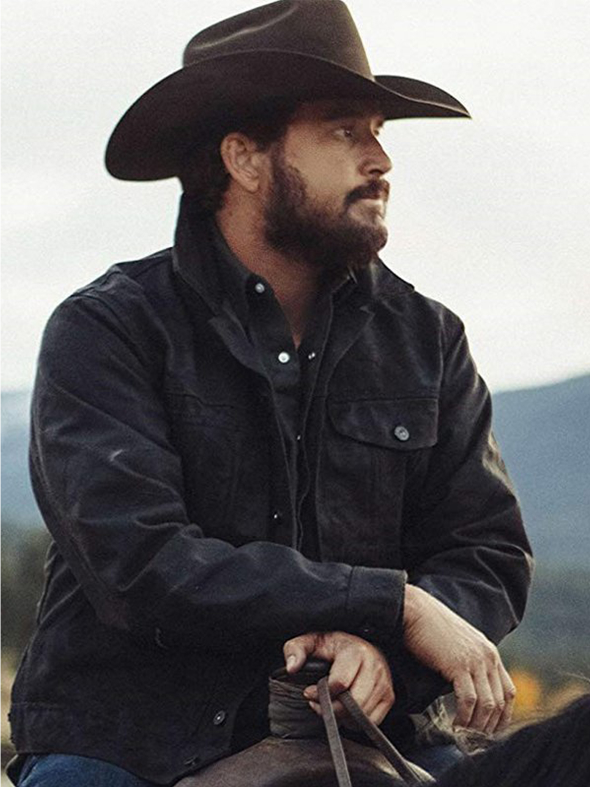 Cole Hauser Yellowstone Rip Wheeler Black Jacket Bay Perfect