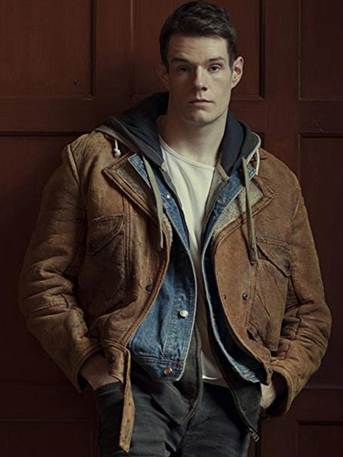 Connor Swindells Sex Education Leather Jacket