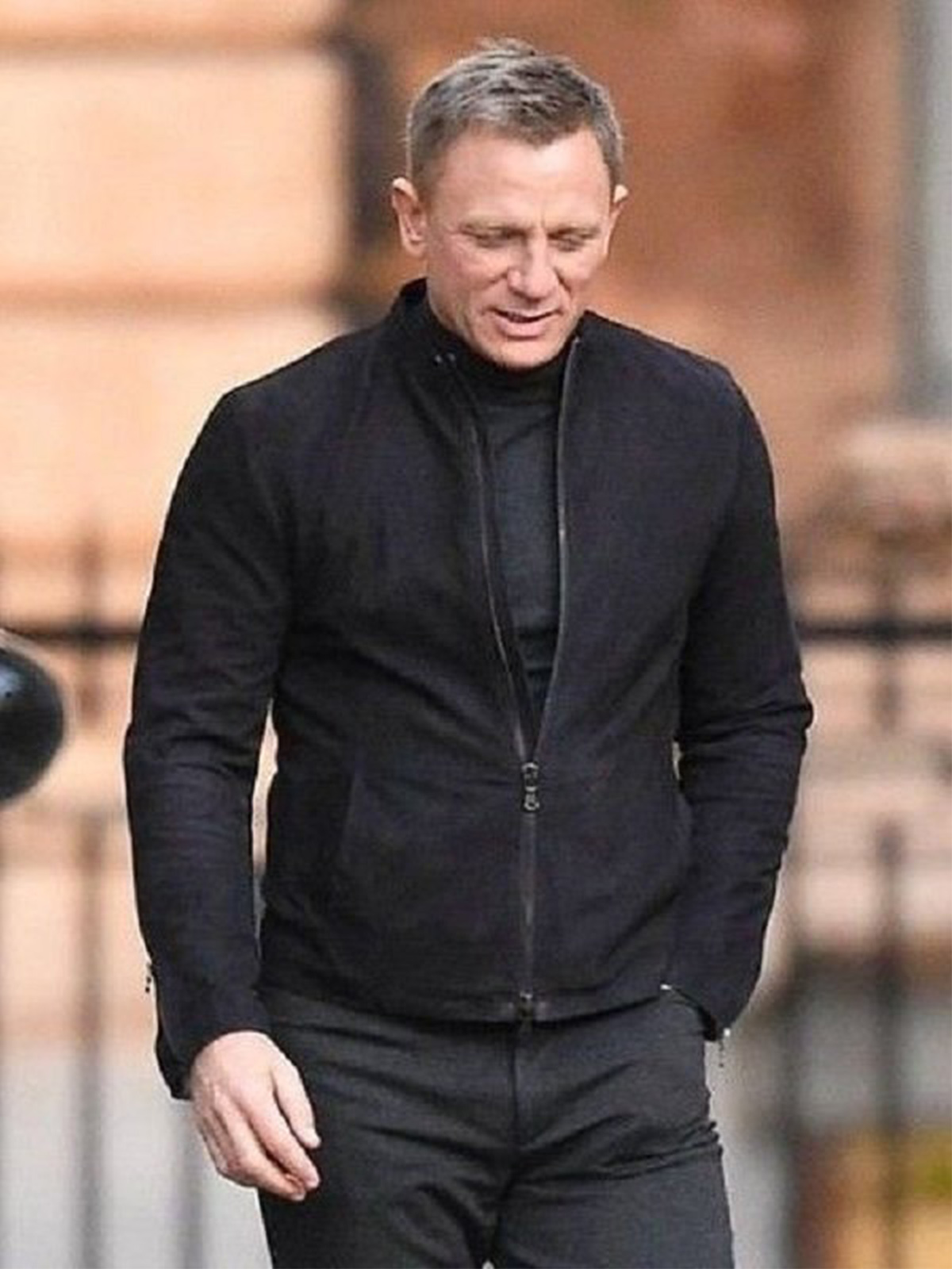 Daniel Craig Black Suede Leather Jacket