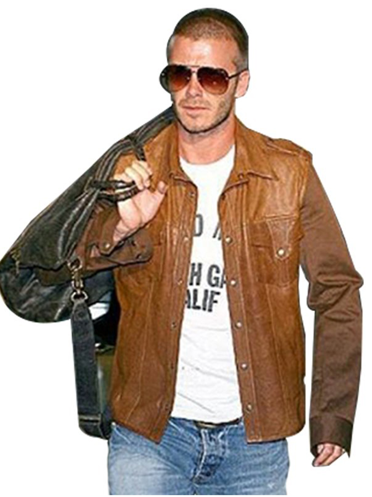 David Beckham Brown Leather Jacket