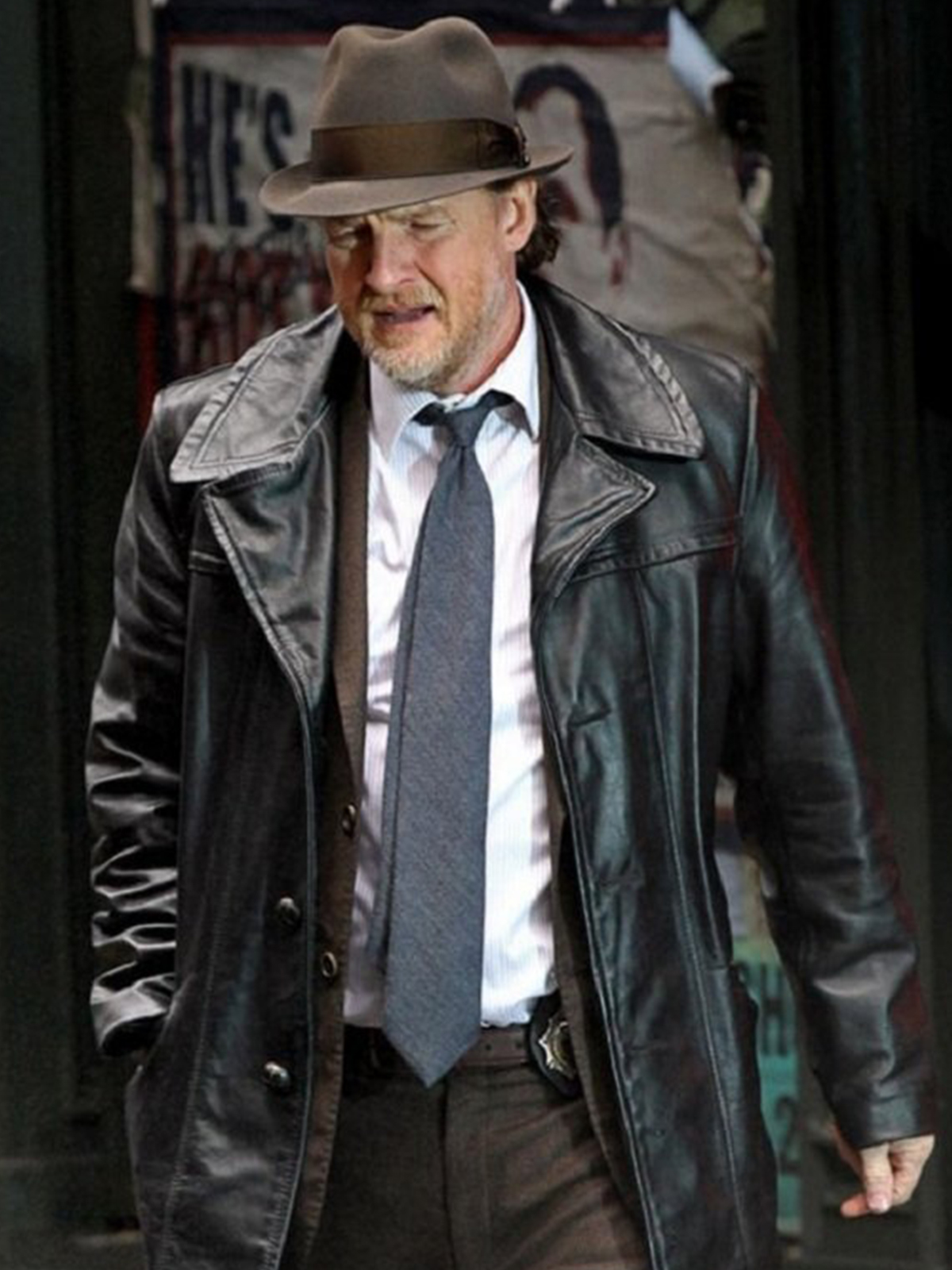Donal Logue Gotham Black Leather Coat – Bay Perfect