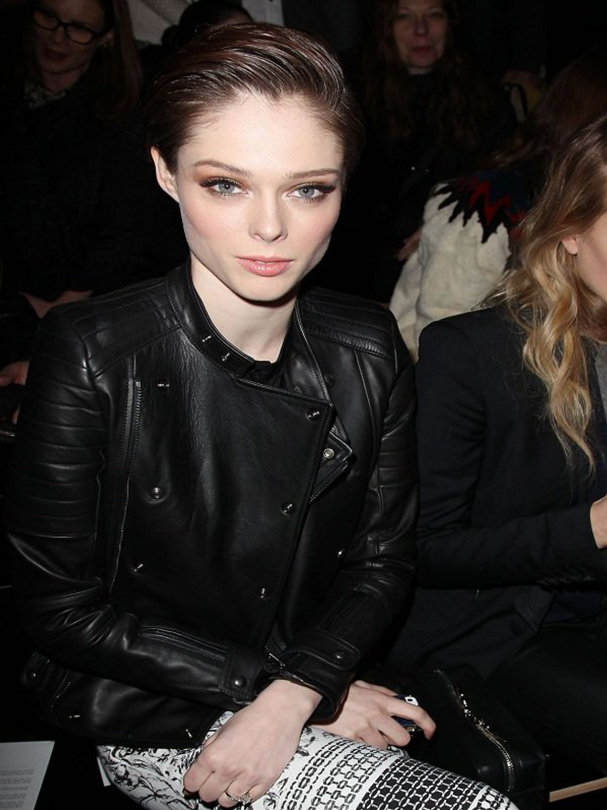 Elegant Coco Rocha Black Leather Jacket