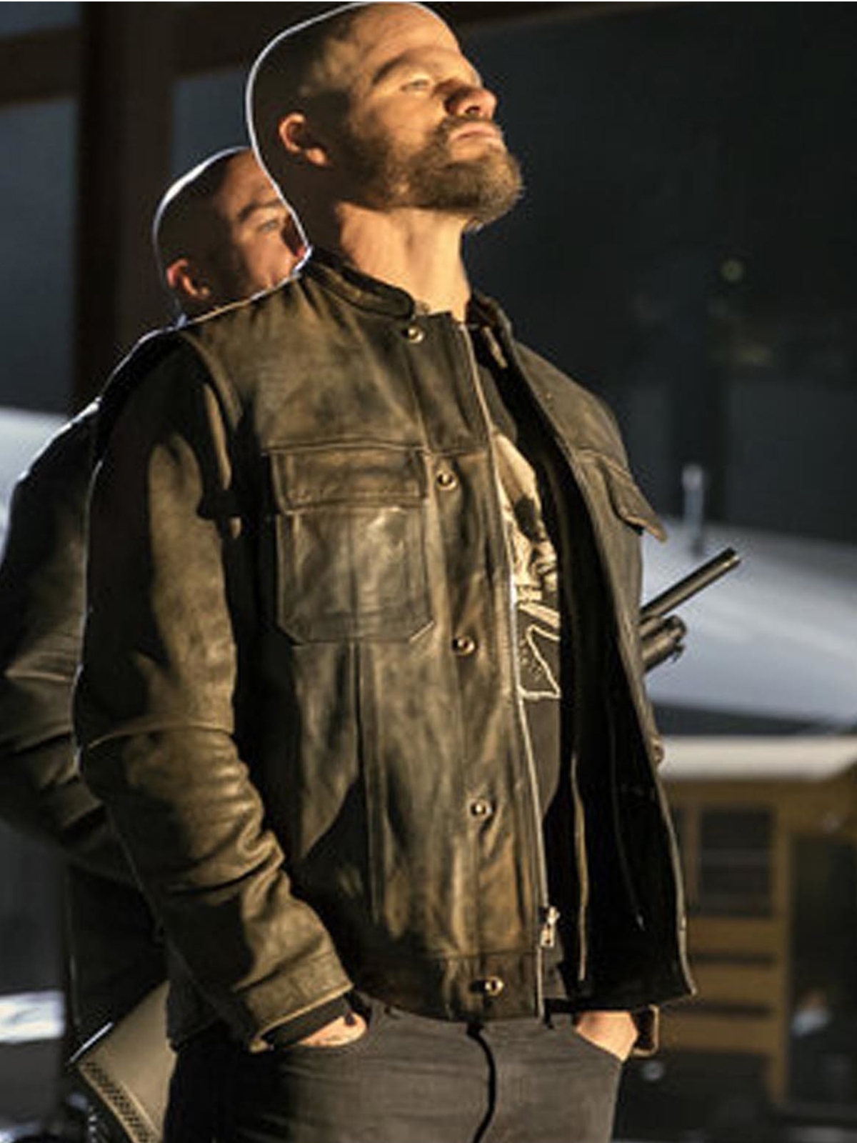 Evan Jones Bosco Den Of Thieves Brown Leather Jacket