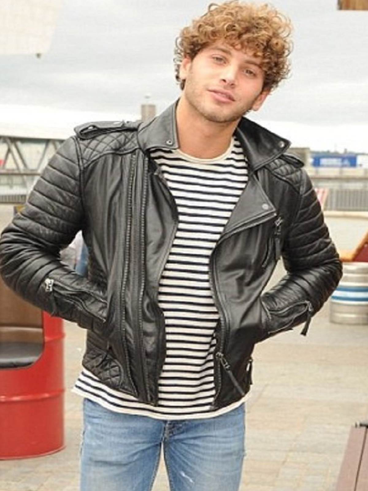 Eyal Booker Biker Black Leather Jacket