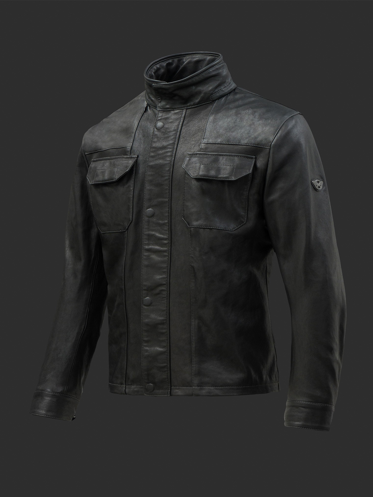 Falcon Black Leather Jacket for Man