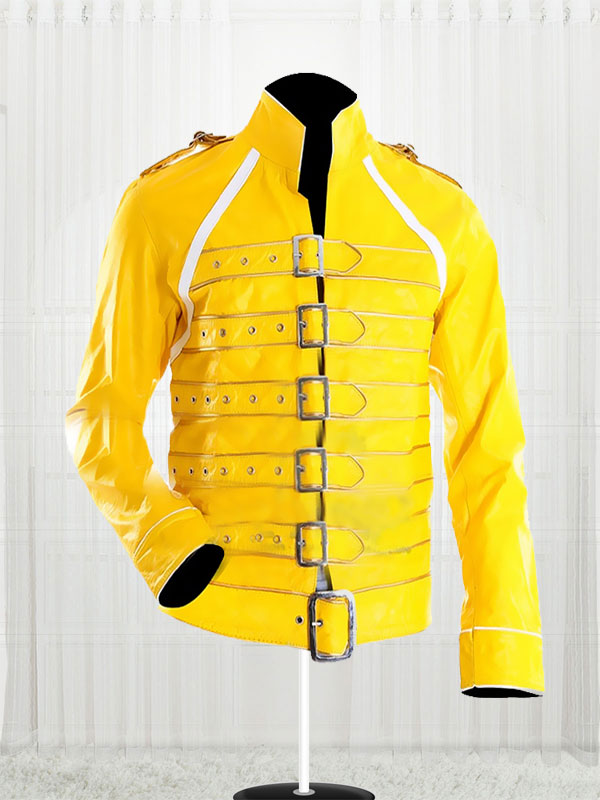 Singer Freddie Mercury Yellow Leather Jacket