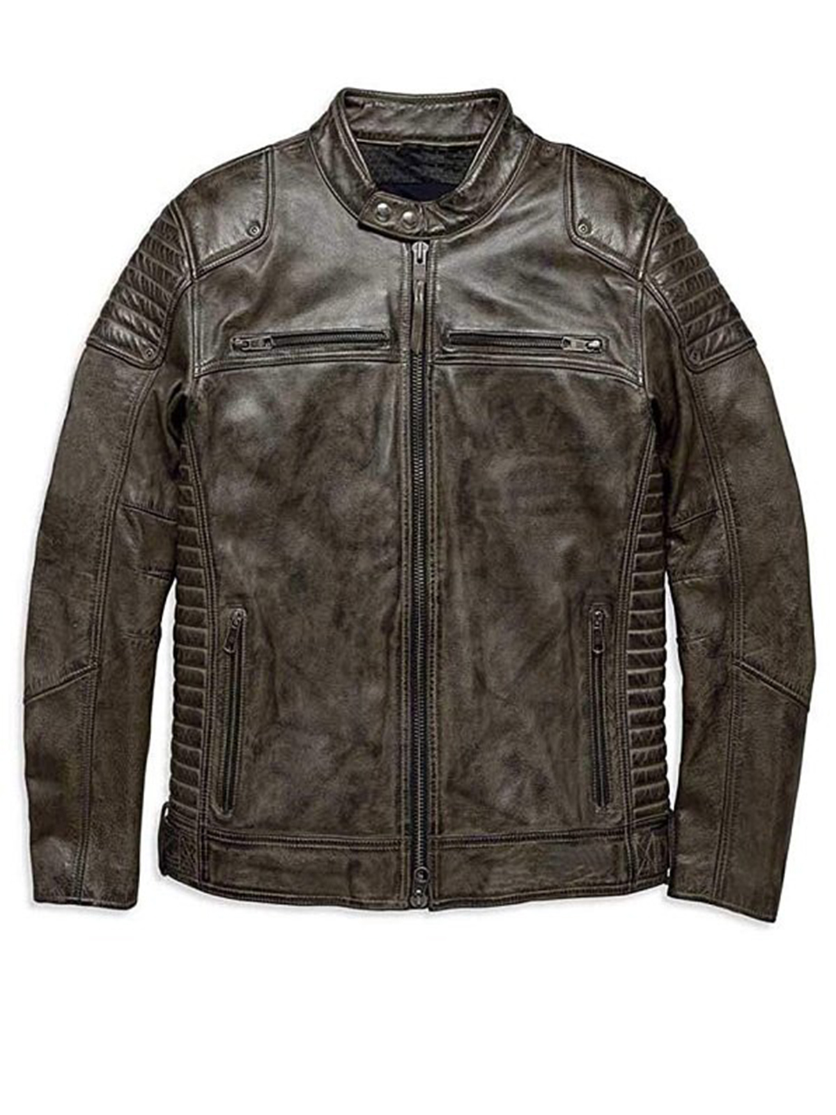 Harley Davidson Waxed Brown Leather Jacket