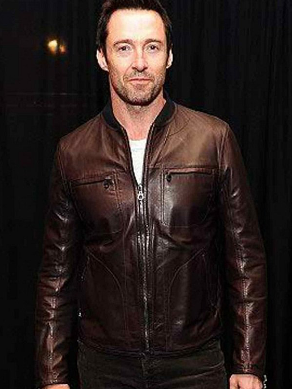 Hugh Jackman Brown Leather Jacket