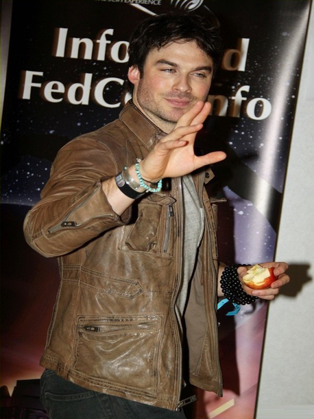 Ian Somerhalder Brown Distressed Leather Jacket