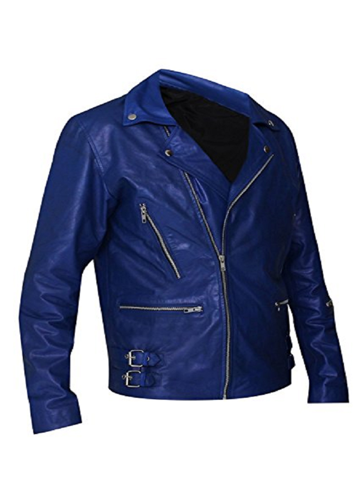 Jared Leto 30 Seconds to Mars Blue Leather Jacket – Bay Perfect