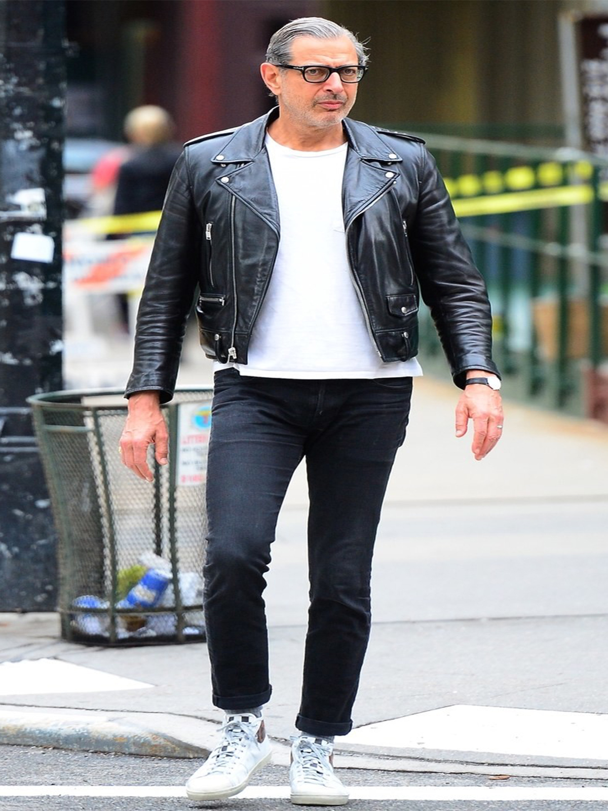 Jeff Goldblum Black Leather Biker Jacket – Bay Perfect