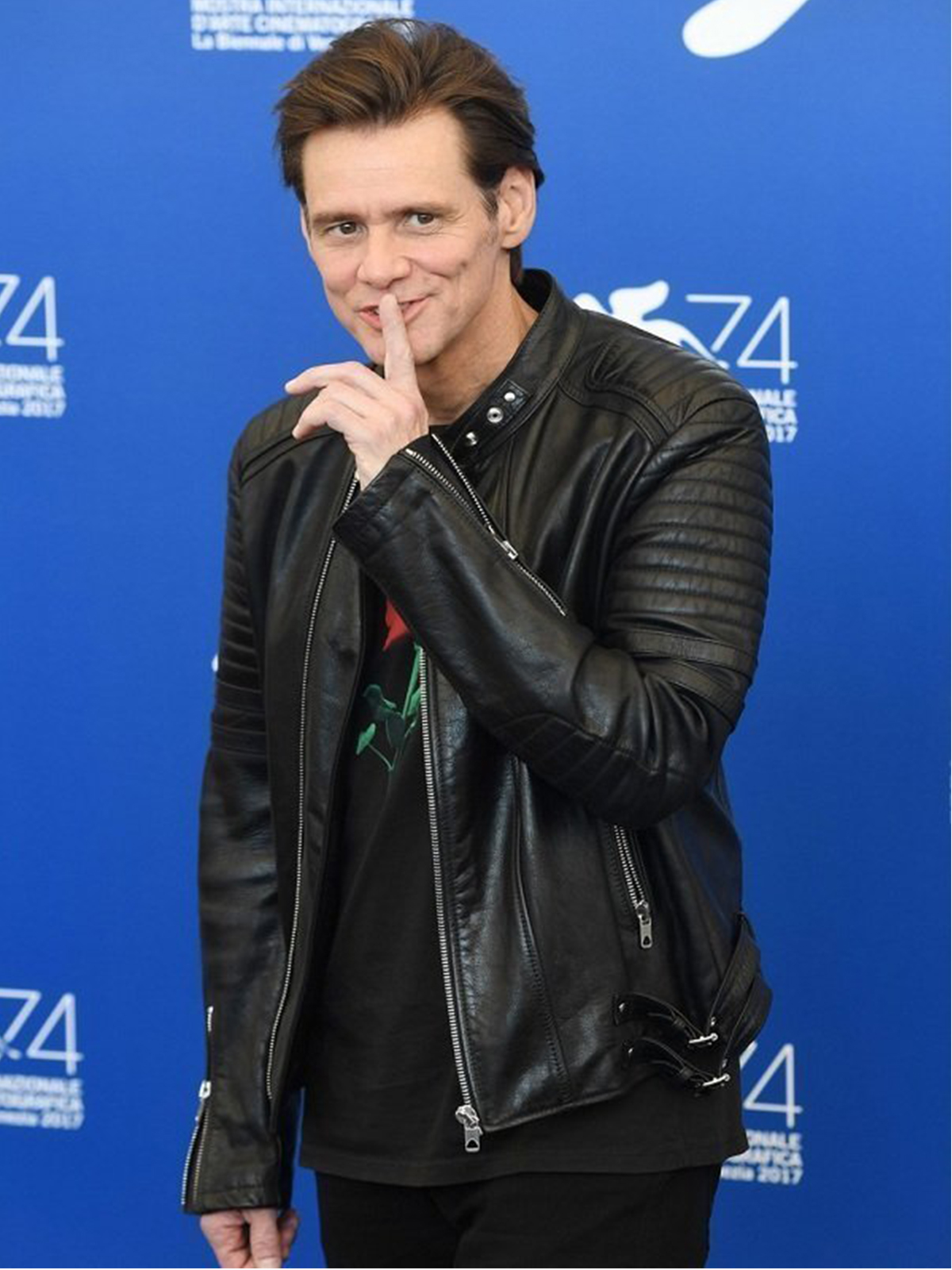 Jim Carrey Motorcycle Black Leather Jacket – Bay Perfect