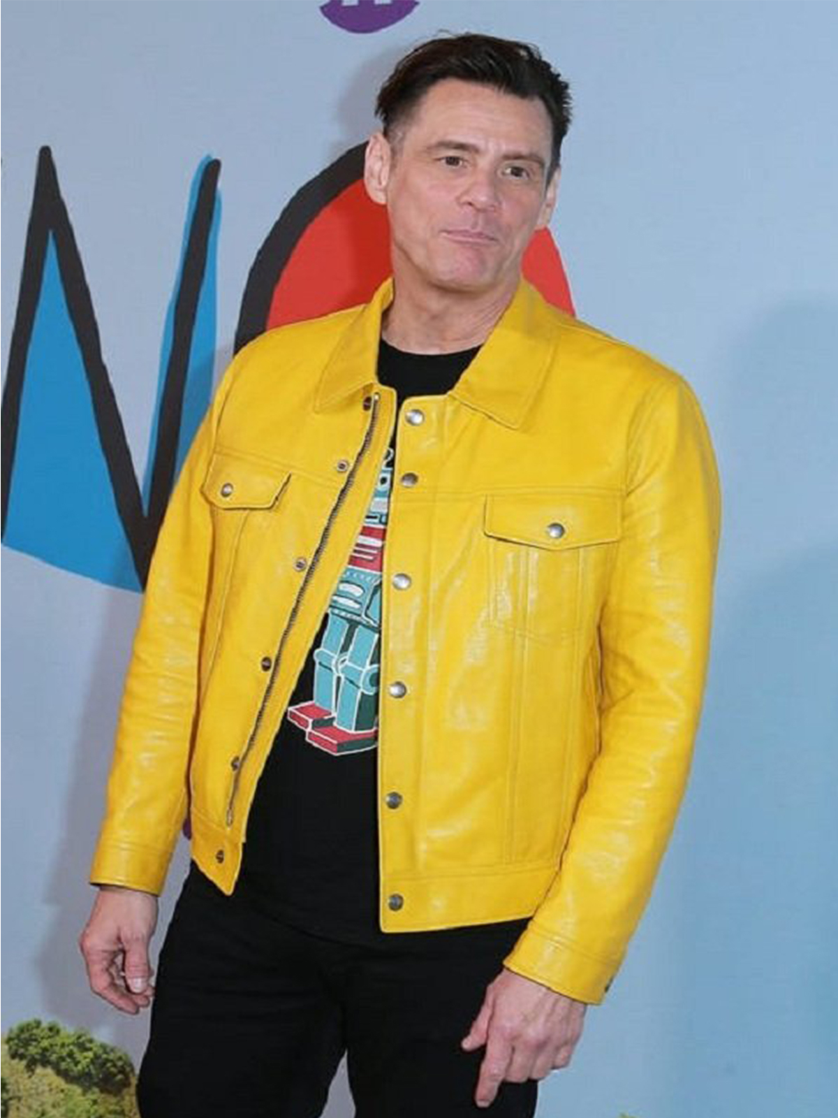 Jim Carrey Stylish Yellow Leather Jacket – Bay Perfect