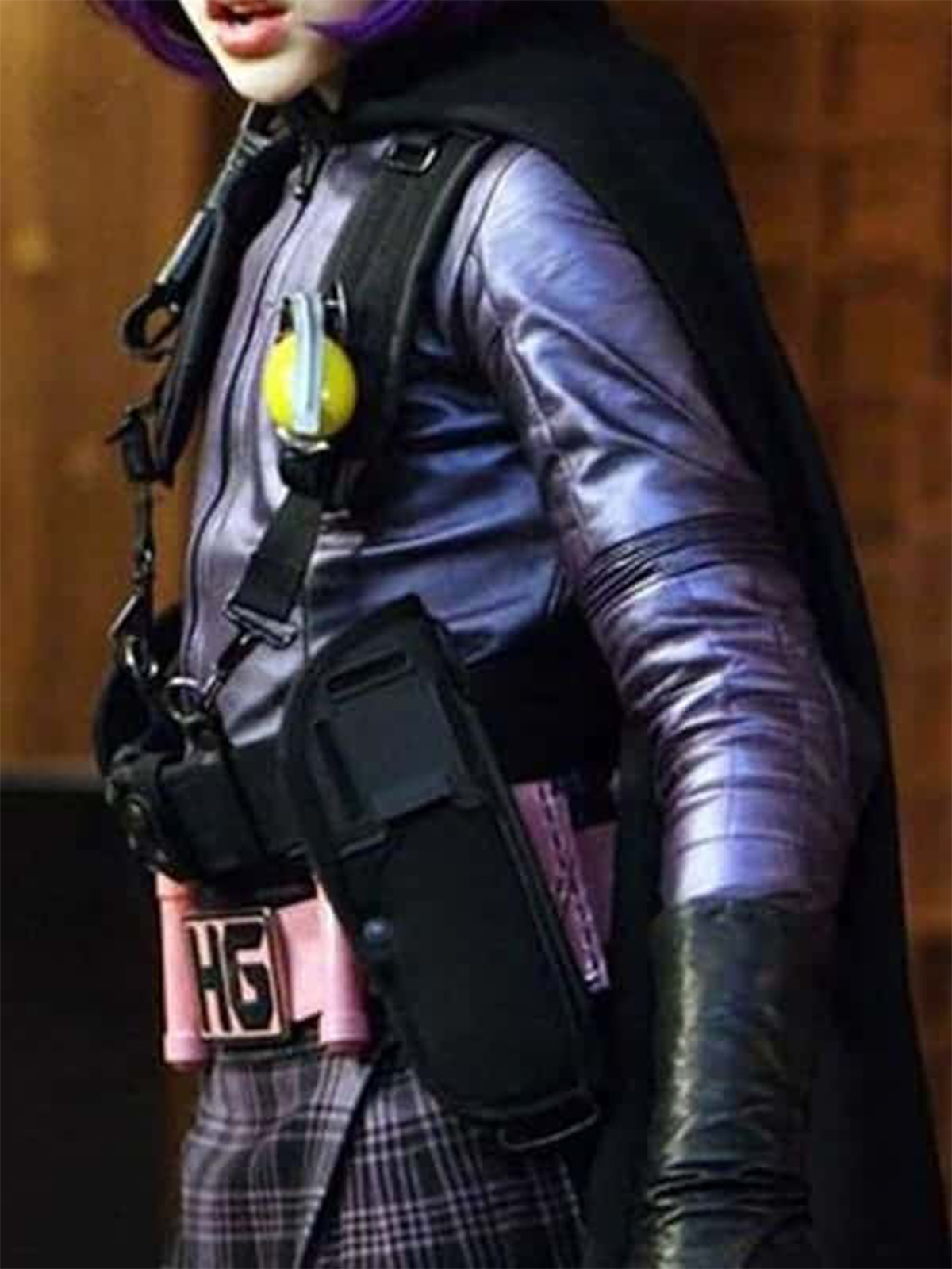 Kick Ass 2 Hit Girl Chloe Grace Moretz Leather Jacket Purple