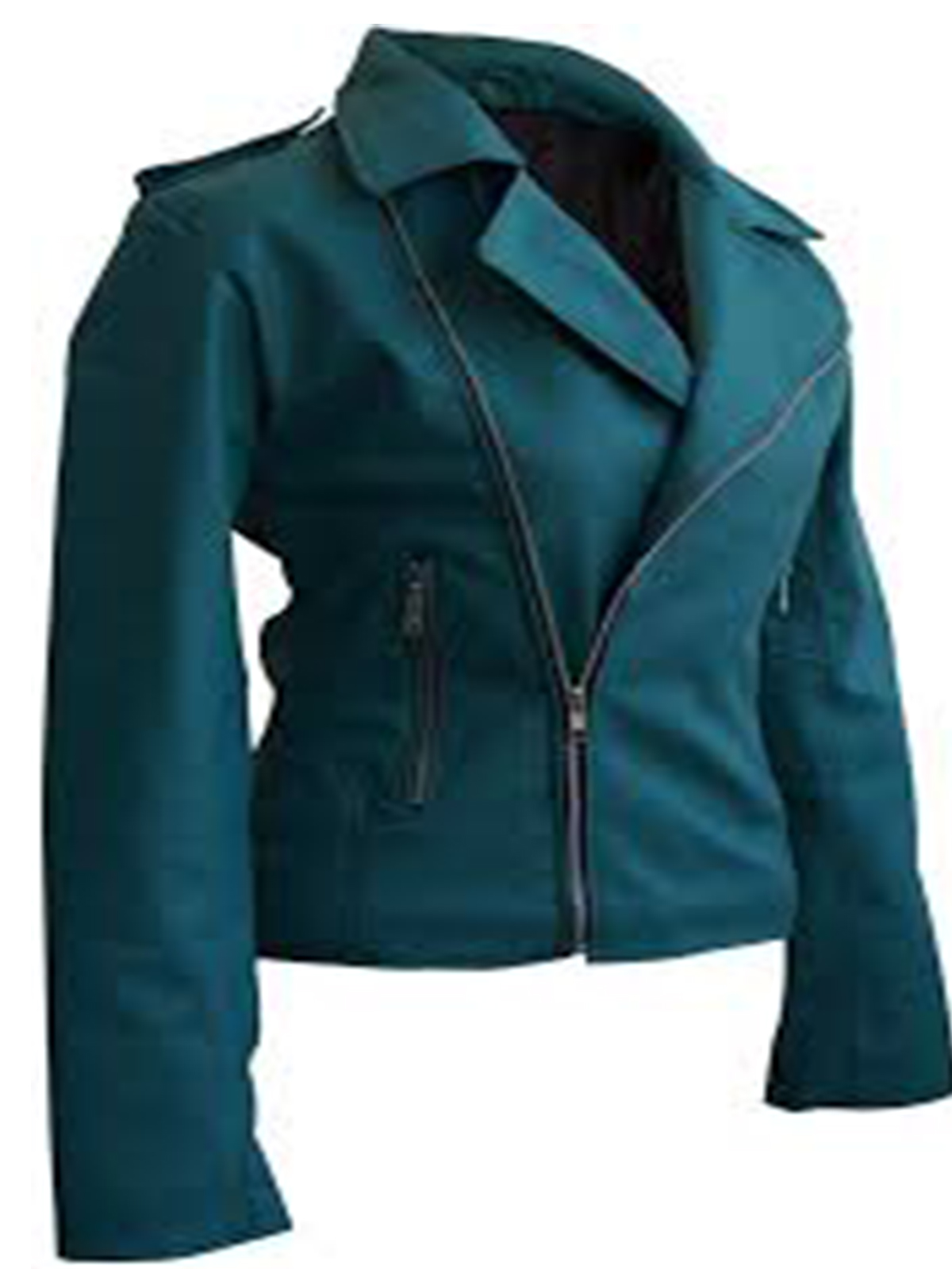 Ladies Brando Style Synthetic Leather Jacket
