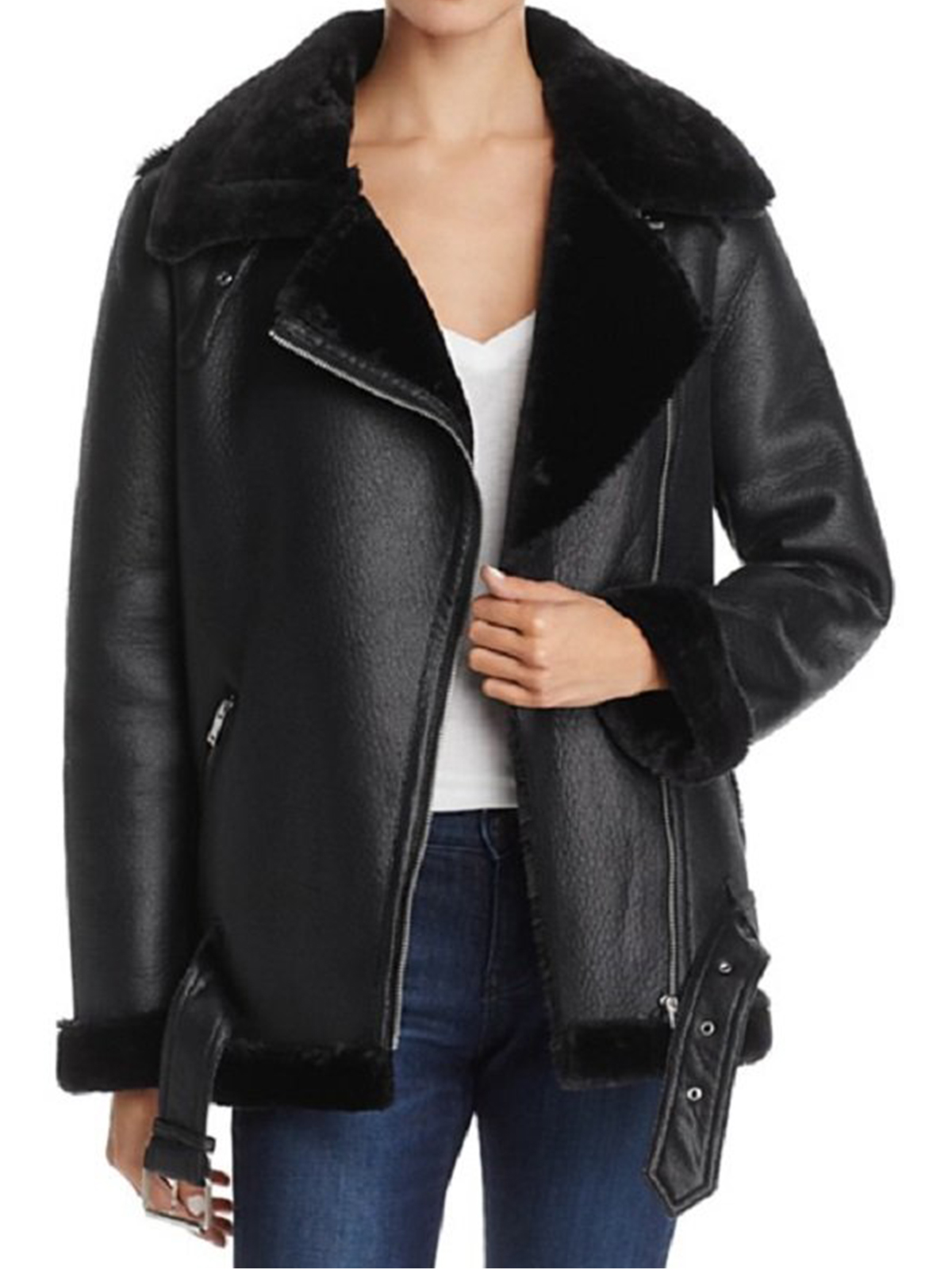 Lesley-Ann Brandt Shearling Leather Jacket – Bay Perfect