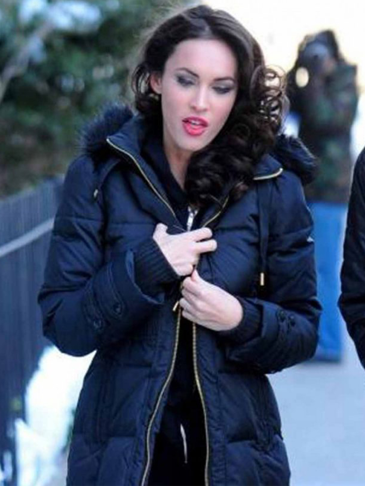 Megan Fox Black Smart Puffer Coat