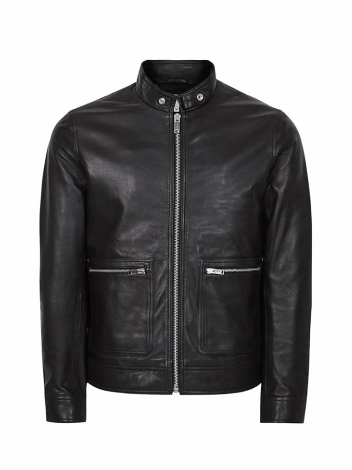 Men’s Reiss Black Biker Leather Jacket – Bay Perfect