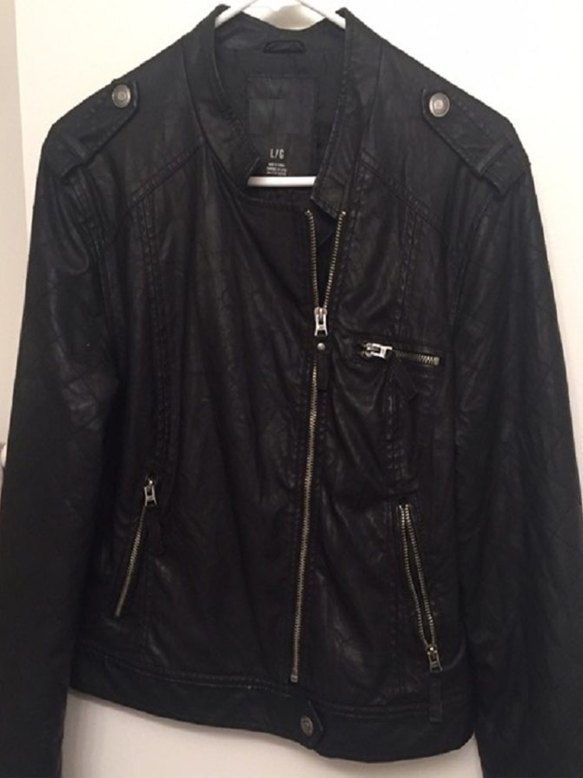 Men's Aeropostale Black Leather Jacket