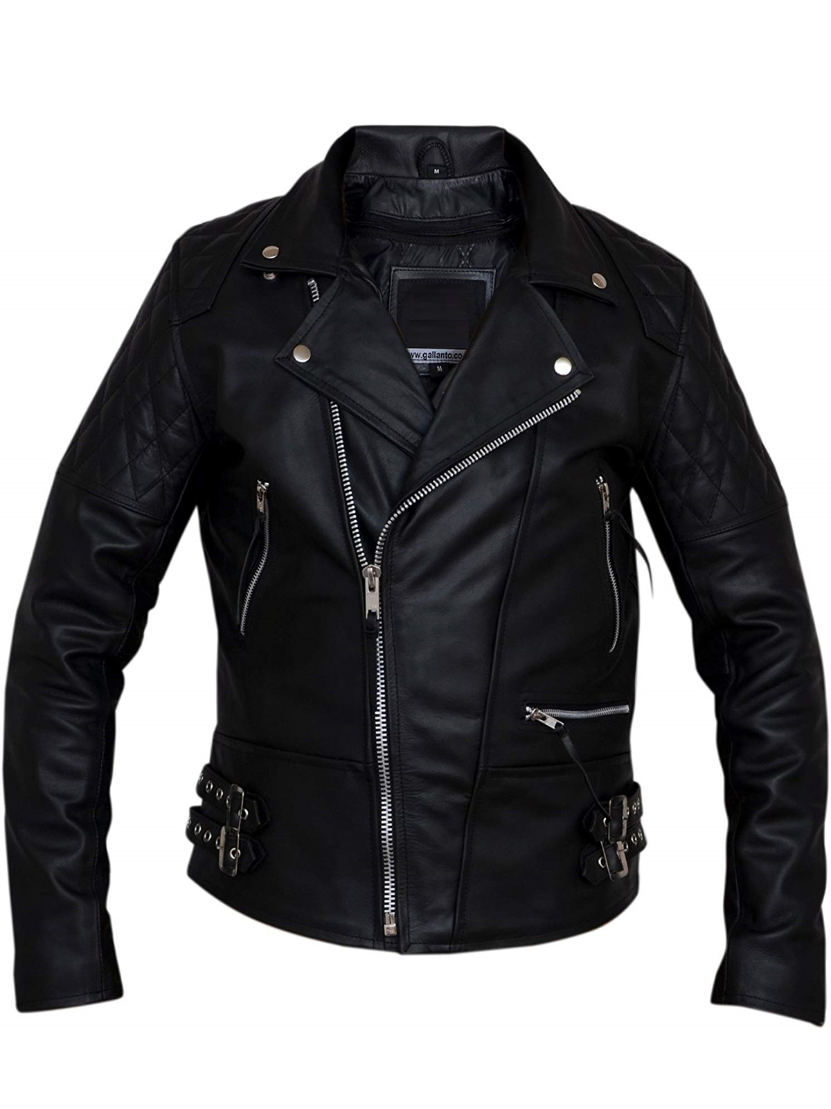Men's Classic Diamond Biker Leather Jacket