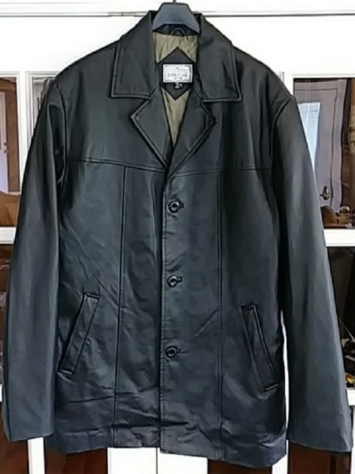 Men’s Cougar Black Leather Jacket