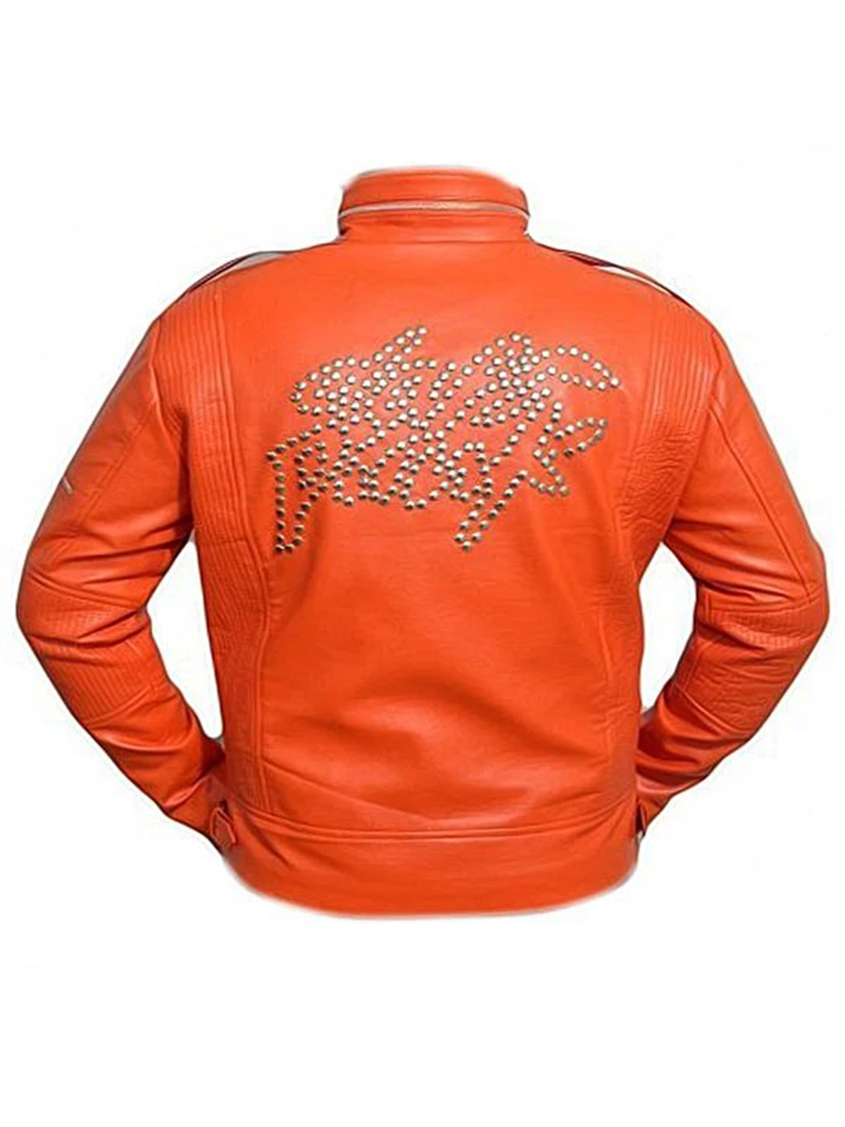 Men’s Daft Punk Orange Leather Jacket