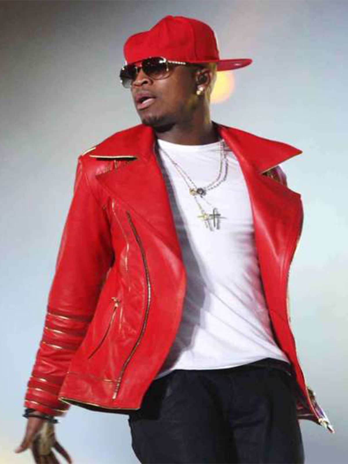 Micheal Forever Concert Ne-Yo Red Leather Jacket