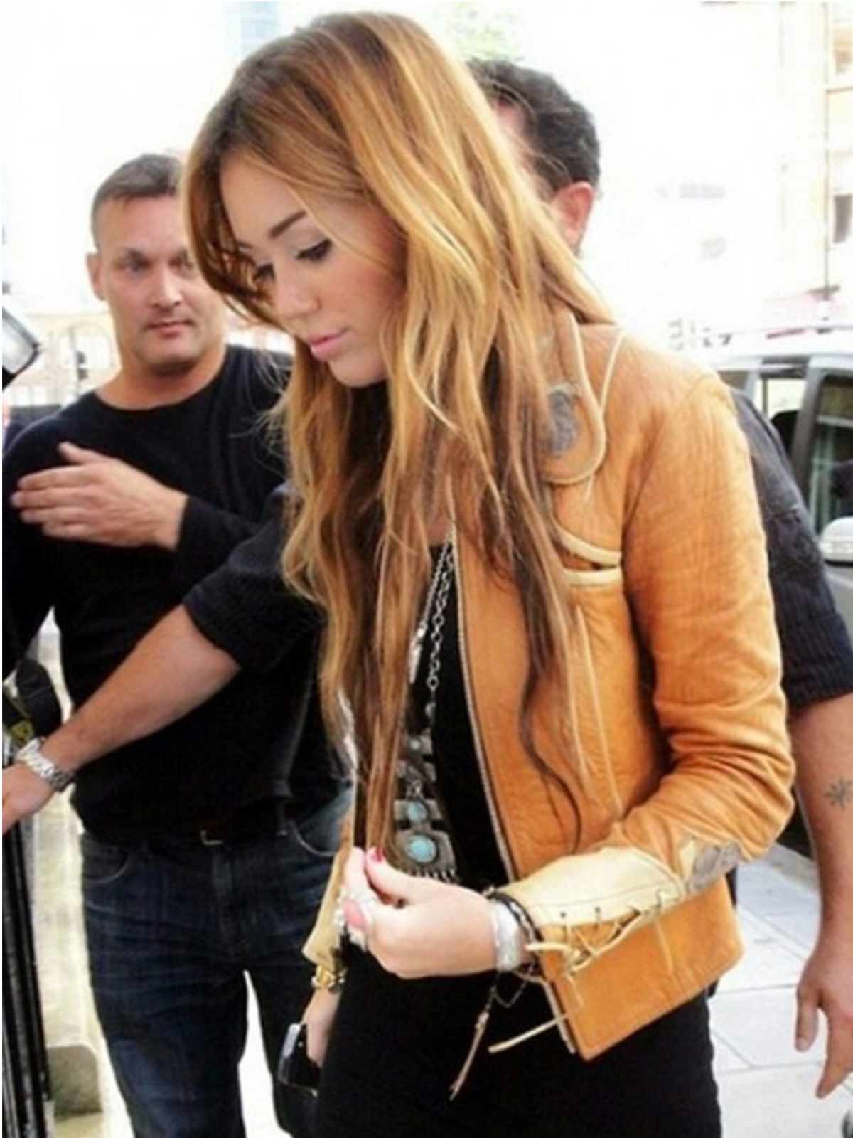 Miley Cyrus BBC Beauty Brown Leather Jacket