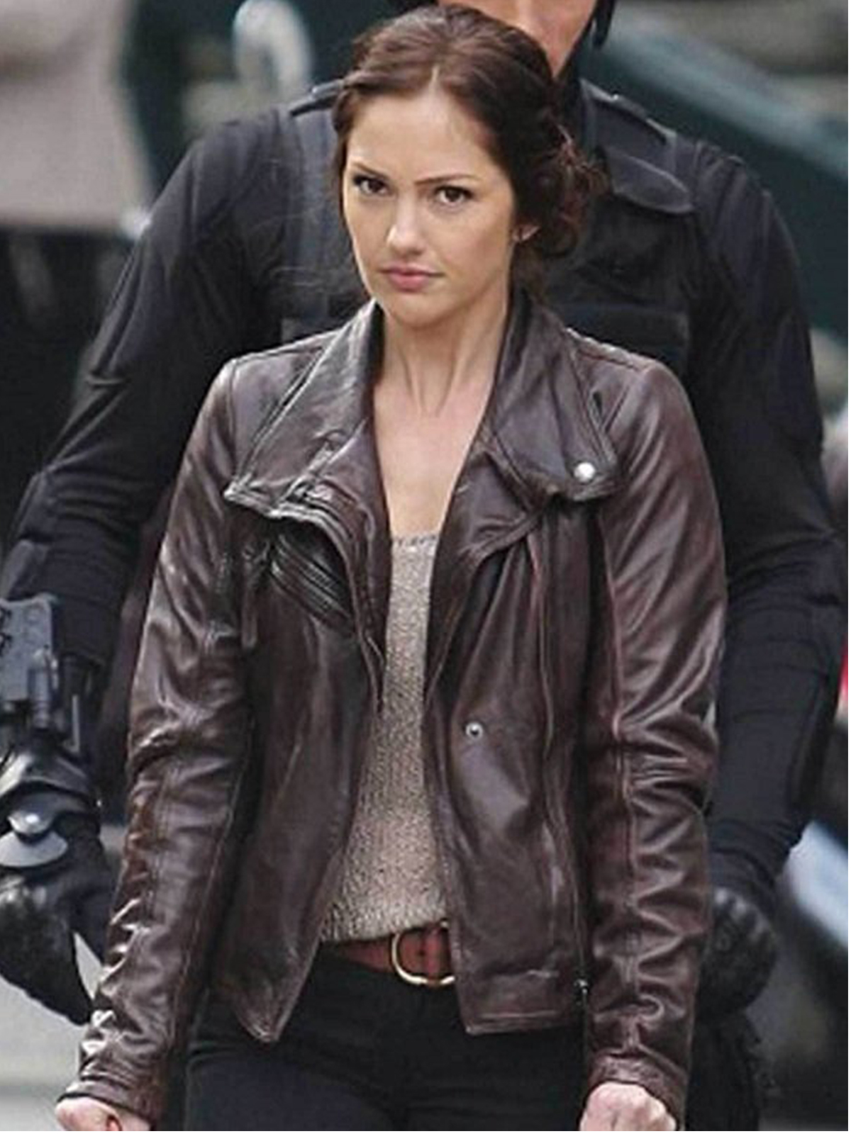 Minka Kelly Almost Human Leather Jacket