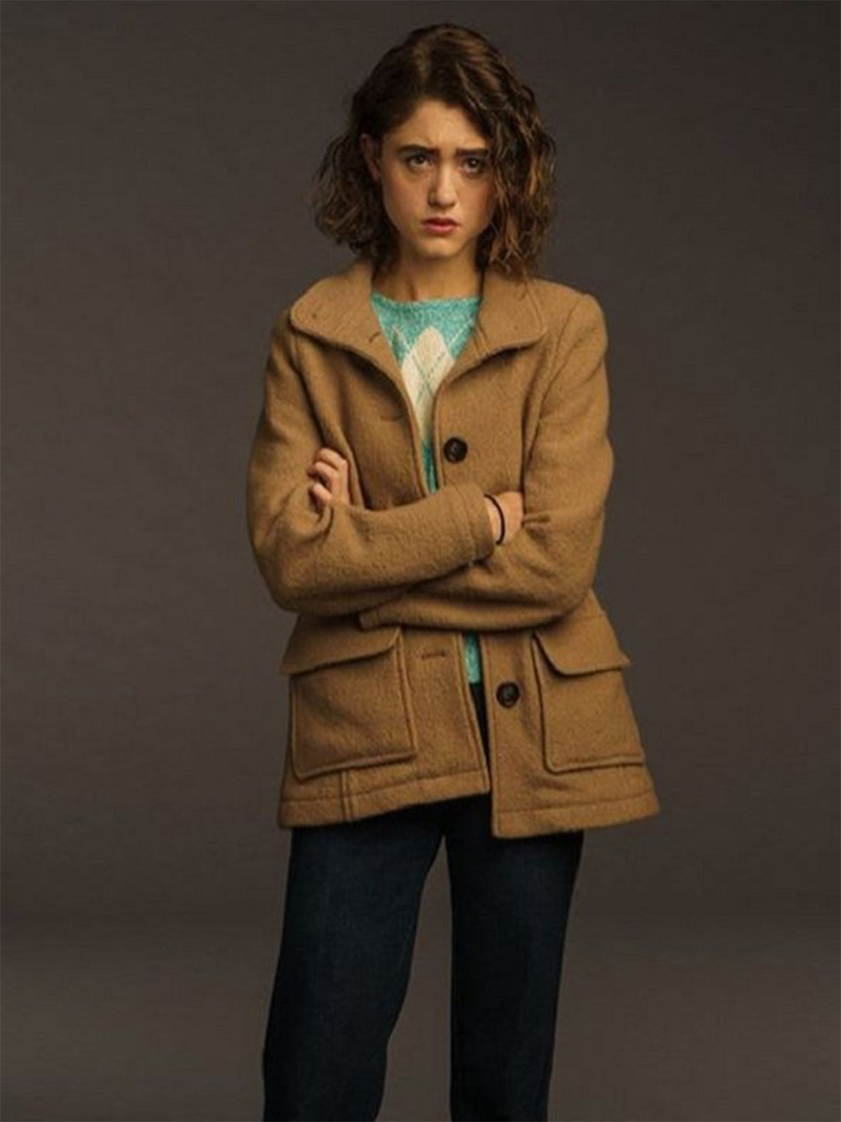 Natalia Dyer Stranger Things Wool Brown Jacket