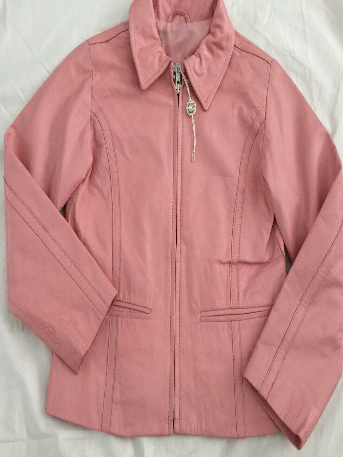 soft pink leather jacket