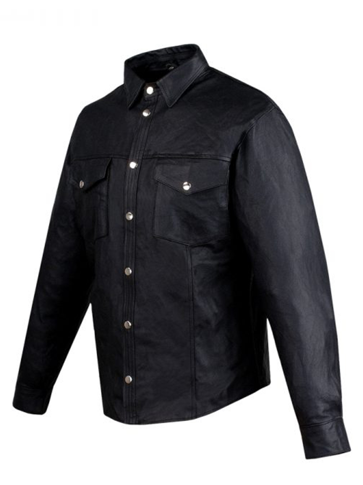 New Men’s Black Leather Buttoned Shirt Sale – Bay Perfect
