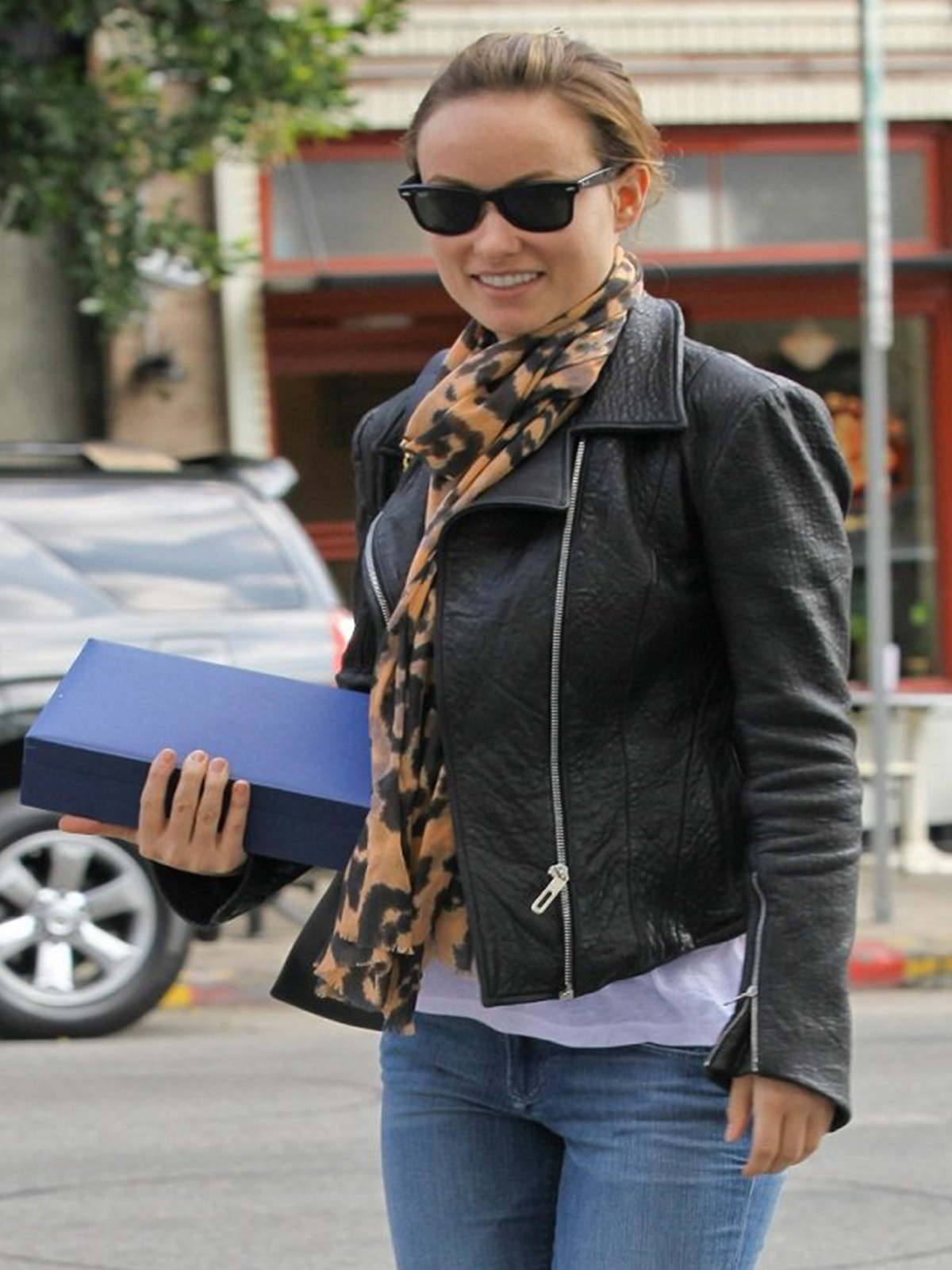 Olivia Wilde Black Leather Jacket
