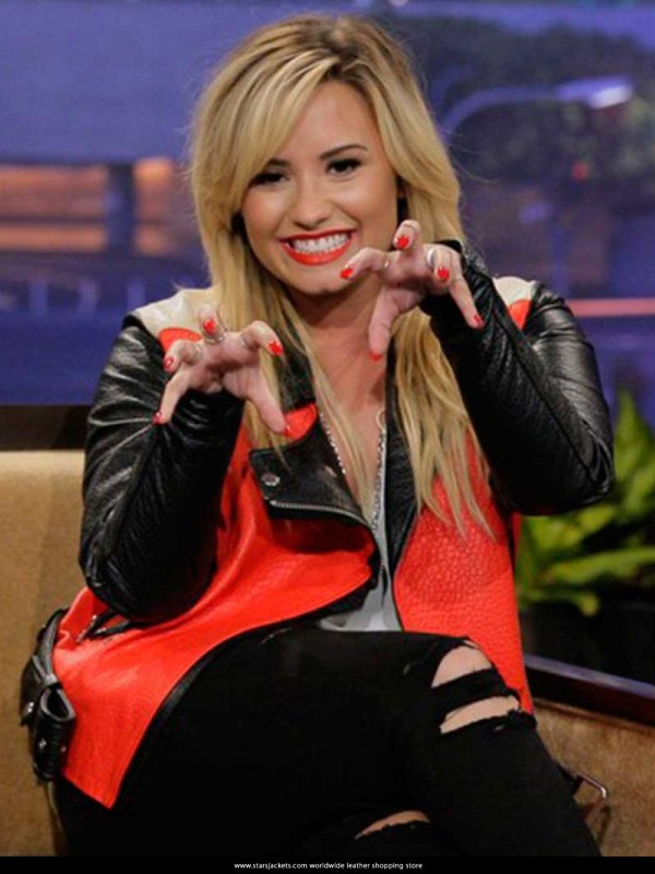 Demi Lovato Woman Red Jacket
