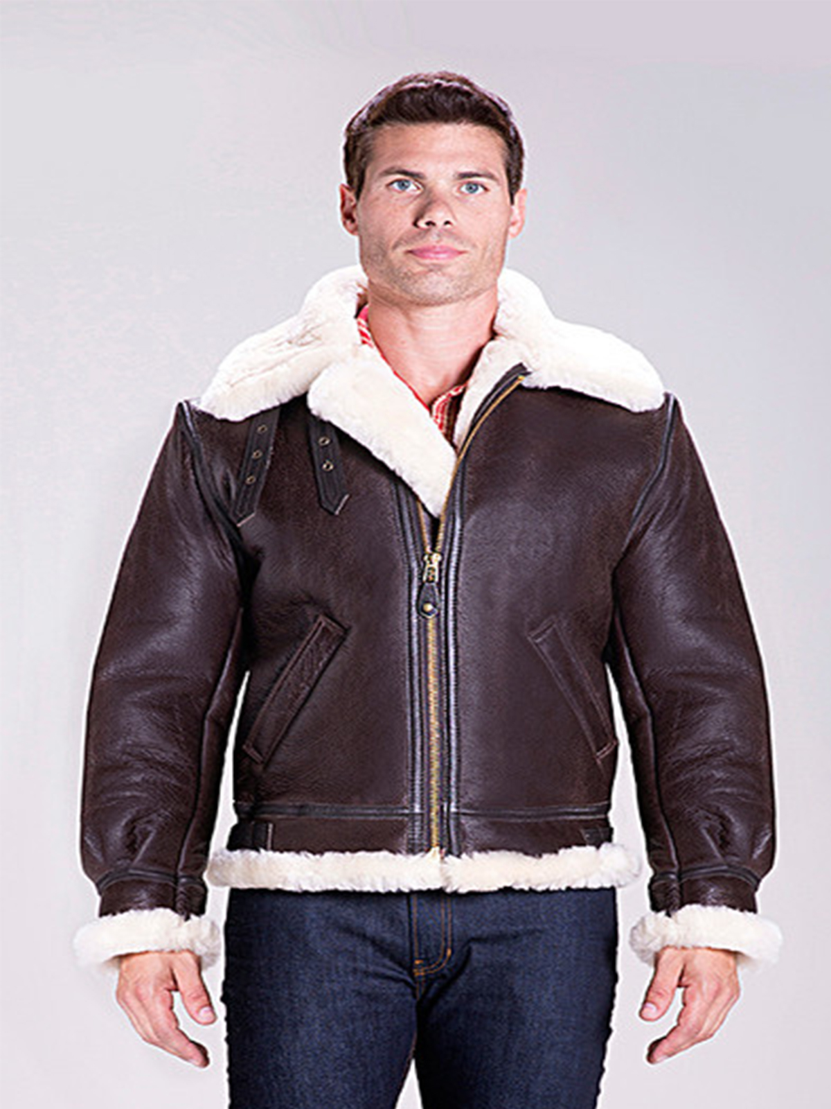 classic sheepskin b-3 bomber jacket