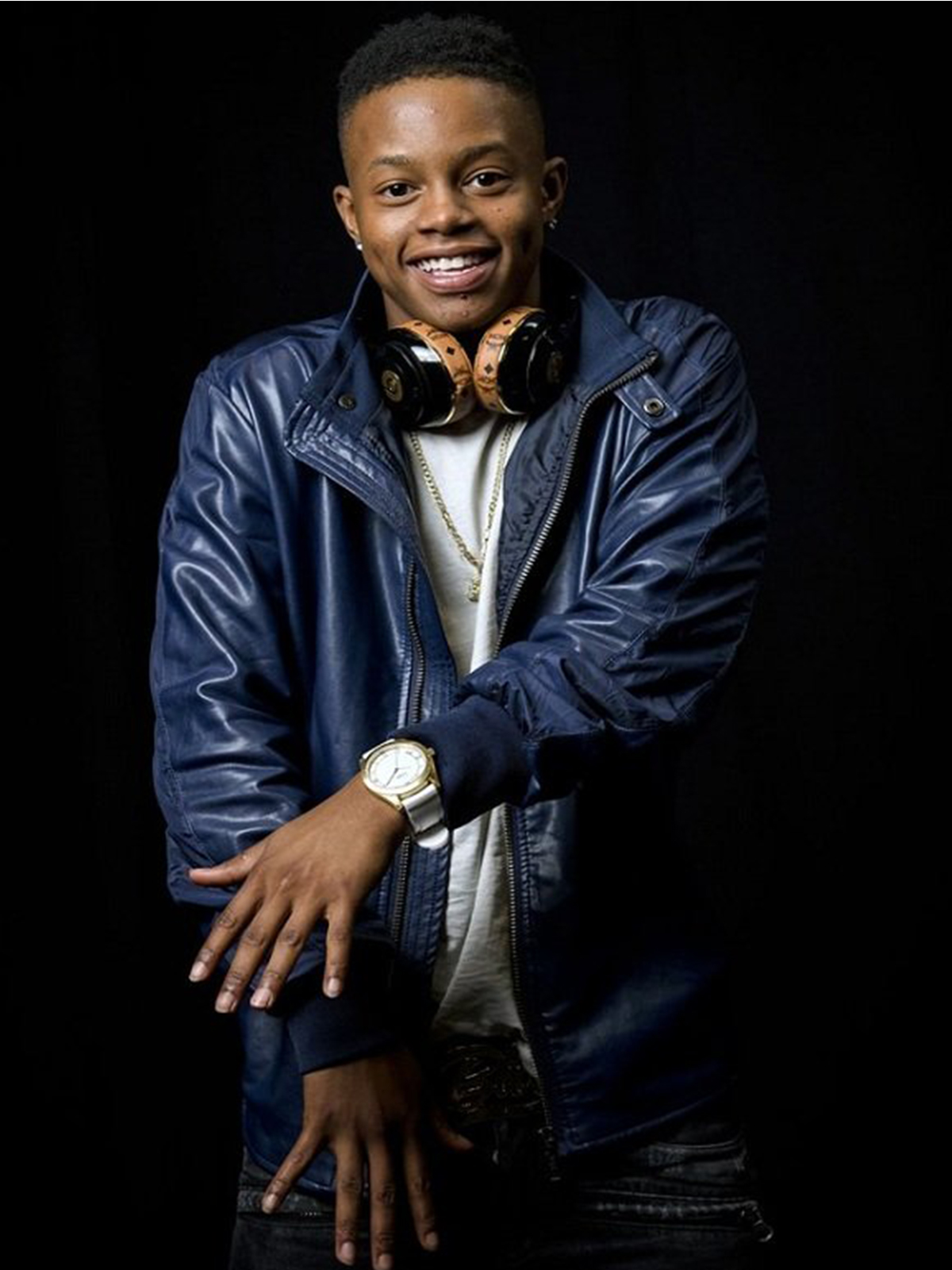 Silentó Blue Bomber Leather Jacket